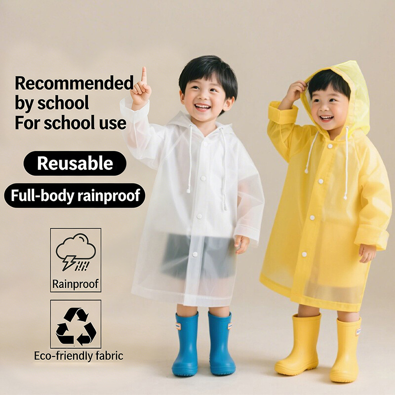 Camping Rain Poncho - Einweg-Regenmantel für Kinder EVA Langer Einteiler