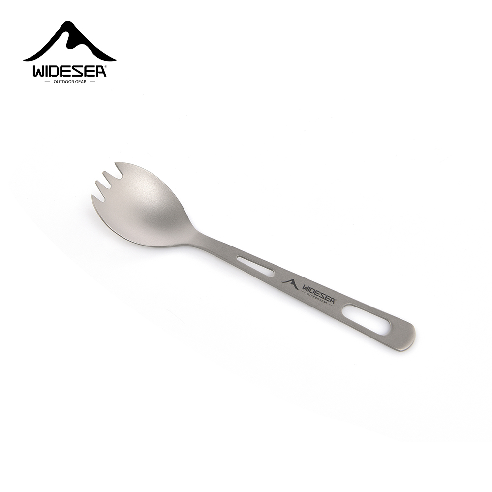 Outdoor Camping Dining Set - Widesea Camping-Kochset, Spork, Löffel aus Titan,