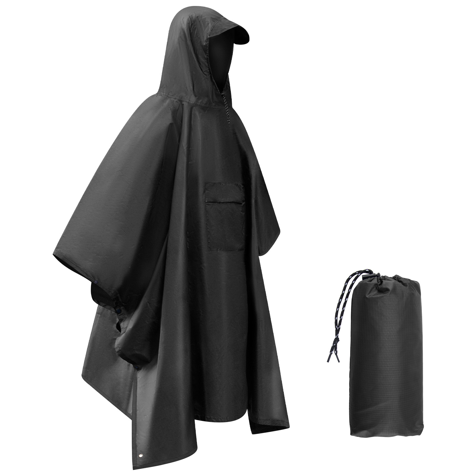 Camping Rain Poncho - Regenponcho für Erwachsene, leichter, wasserdichter Regenmantel