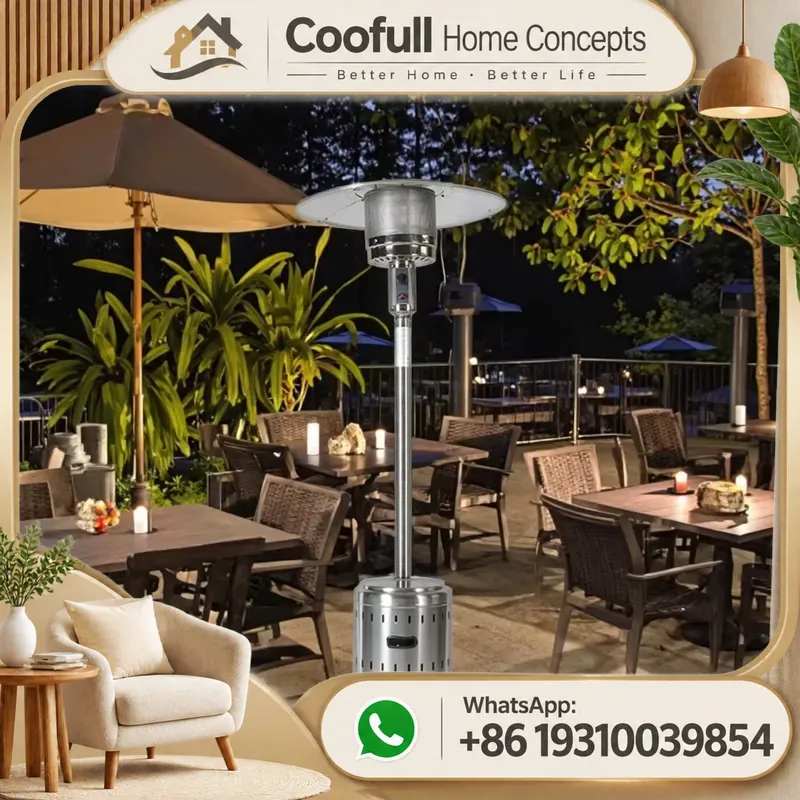 Outdoor Camping Usa - Edelstahl-Pilzheizgerät mit US-Reglerschlauch für Terrasse, Garten,