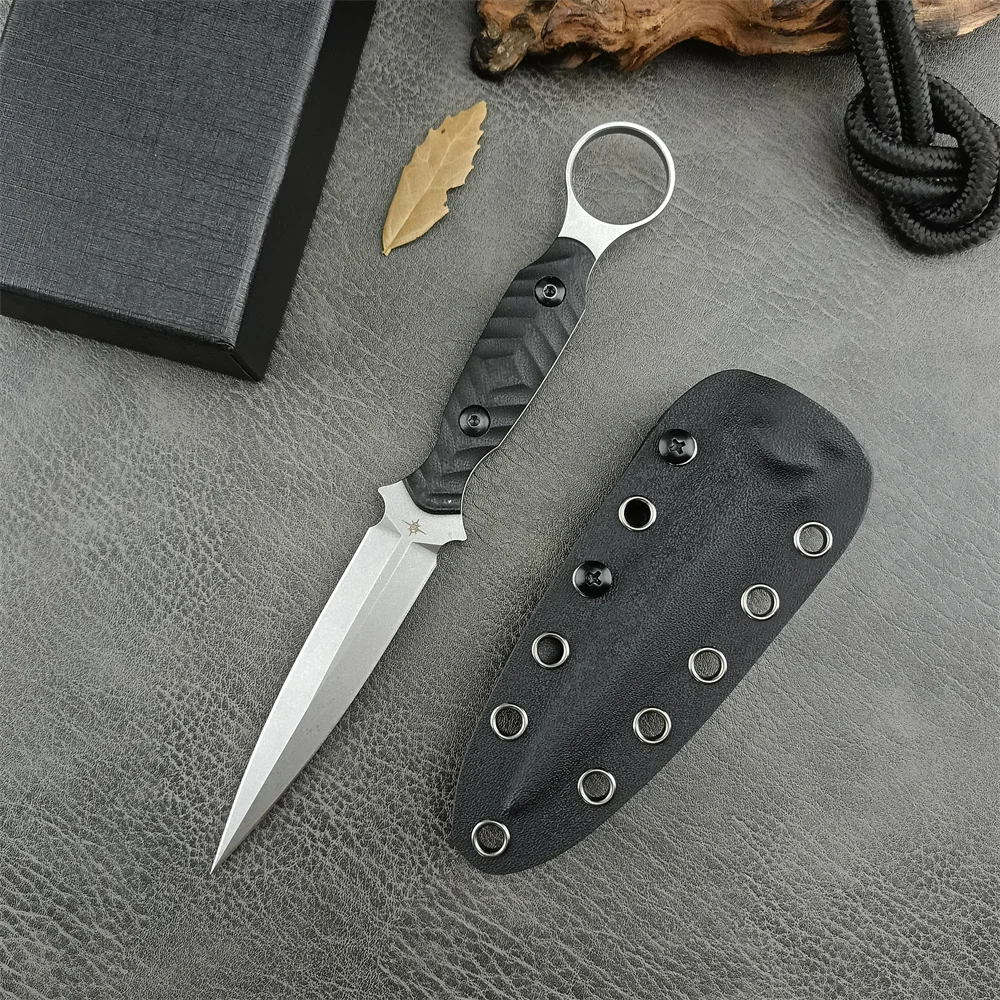 Outdoor Camping Usa - USA TOOR Feststehendes Messer, hochwertiger D2-Klinge,