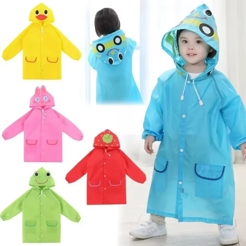 Camping Rain Poncho - Regenmantel Kinder Cartoon Tier Stil wasserdicht