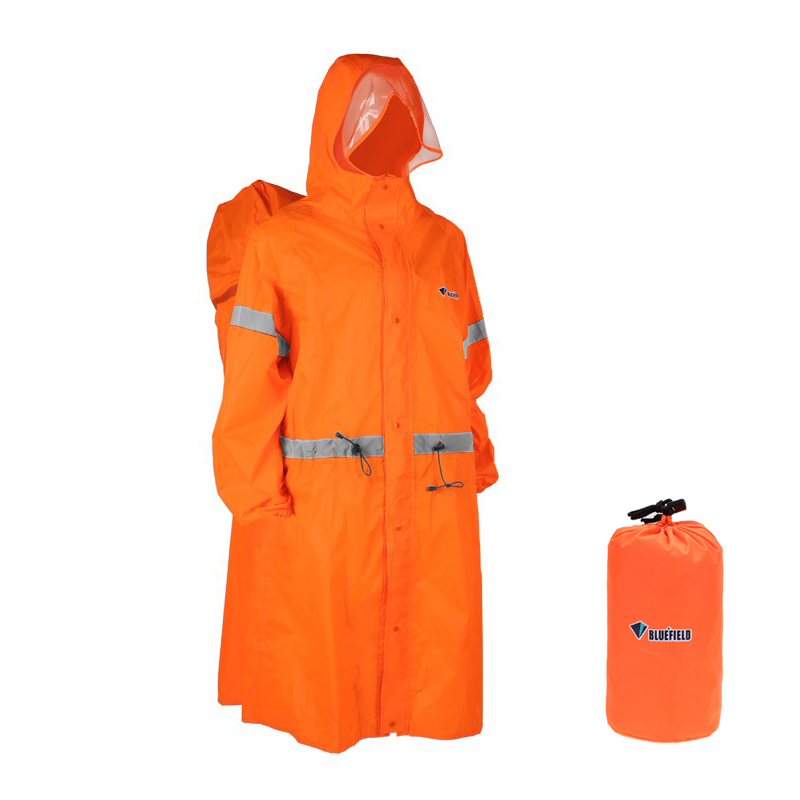 Camping Rain Poncho - Unisex Reflektierender Outdoor-Kletterrucksack Regenmantel Regenschutz Einteiliger