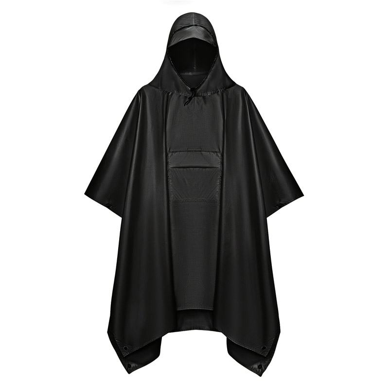 Camping Rain Poncho - 3-in-1 Multifunktionaler Taktischer Regenponcho Wasserdicht Atmungsaktiv