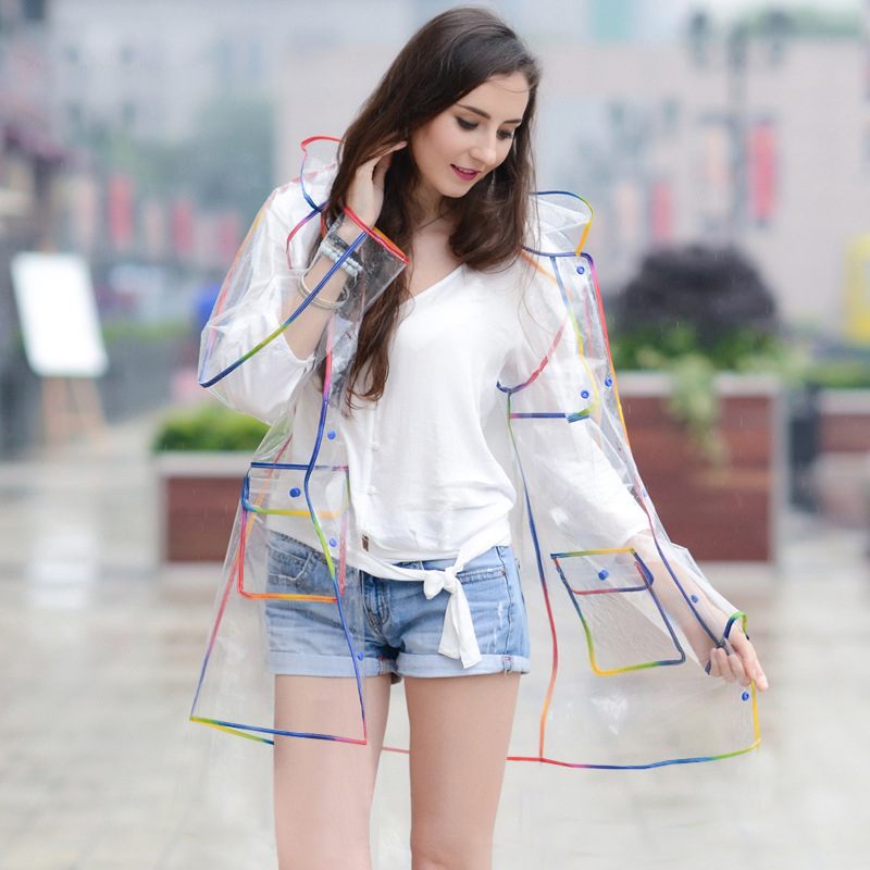 Bunter Regenbogenrand Transpar – Camping Rain Poncho Bewertung und Preis