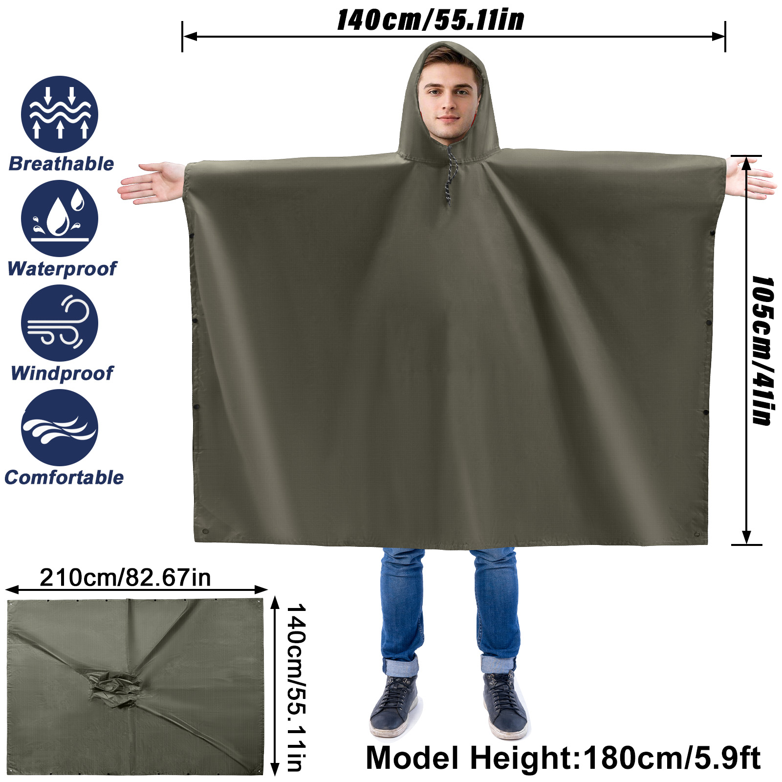 Regenponcho für Erwachsene, le – Camping Rain Poncho Bewertung und Preis