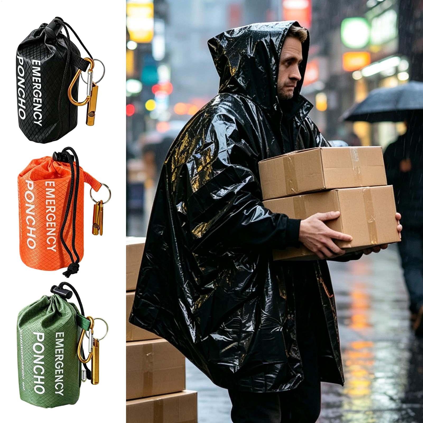 3-teiliges Set: Überlebens-Not – Camping Rain Poncho Bewertung und Preis
