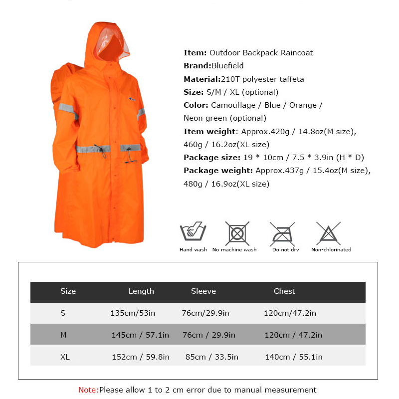Unisex Reflektierender Outdoor – Camping Rain Poncho Bewertung und Preis